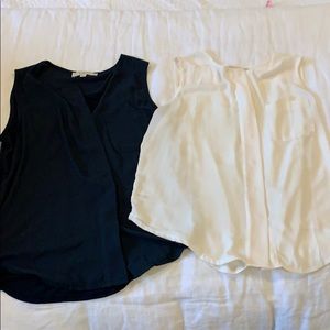 2 loft sleeveless button front shirt, M
